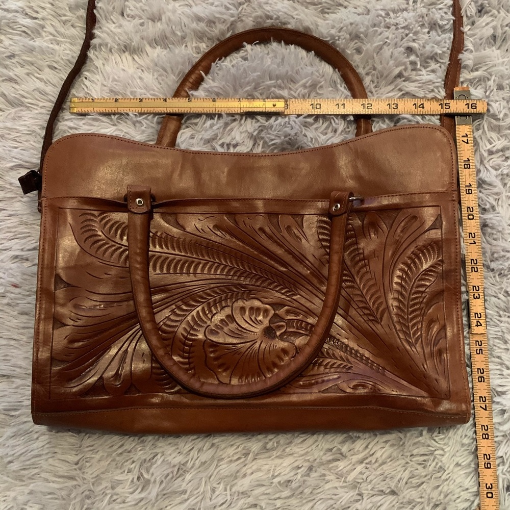 American West Brown Leather Shoulder Bag - Picture 9 of 10